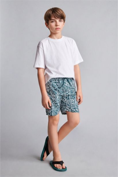 Boy Regular Fit Printed Swim Shorts