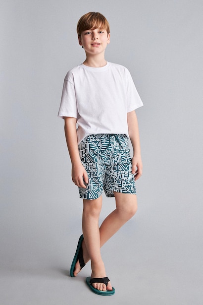 Boy Regular Fit Printed Swim Shorts