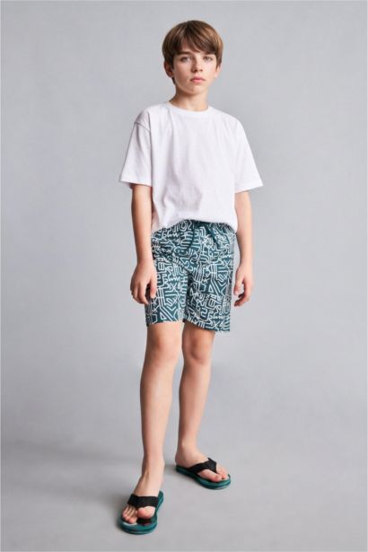 Boy Regular Fit Printed Swim Shorts
