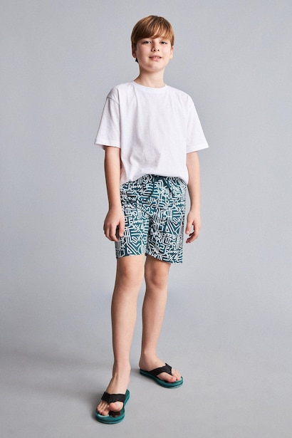 Boy Regular Fit Printed Swim Shorts
