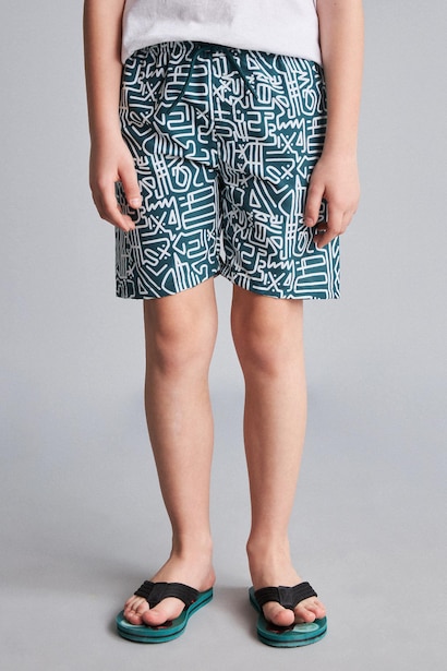 Boy Regular Fit Printed Swim Shorts