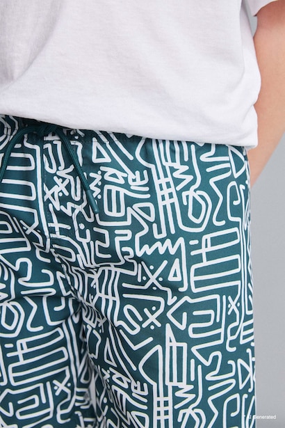 Boy Regular Fit Printed Swim Shorts