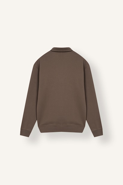 Regular Fit Thick Polo Collar Sweatshirt