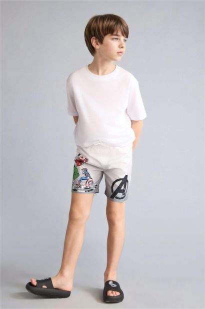 Marvel Avengers Baskılı Deniz Şortu Erkek Çocuk