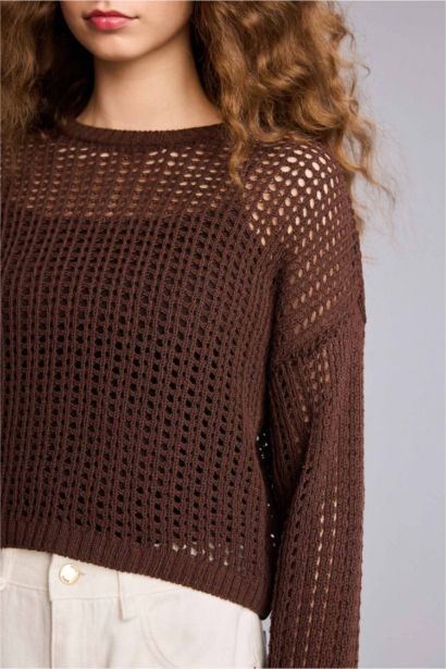 Regular Fıt Kayık Yaka Kazak