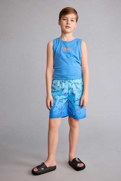 Boy Regular Fit Printed Swim Shorts