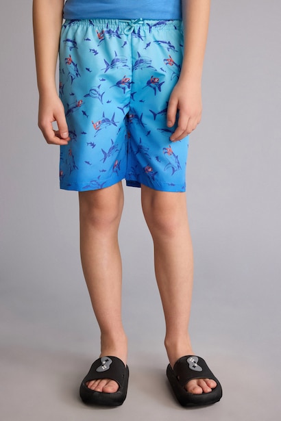 Boy Regular Fit Printed Swim Shorts