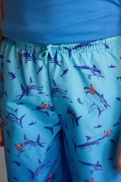 Boy Regular Fit Printed Swim Shorts