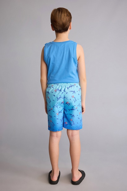 Boy Regular Fit Printed Swim Shorts