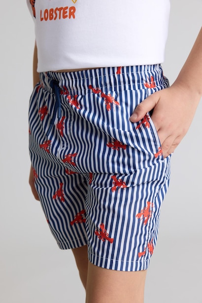 Boy Regular Fit Printed Swim Shorts