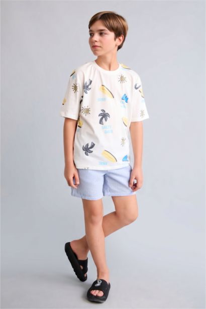 Boy Regular Fit Printed Swim Shorts