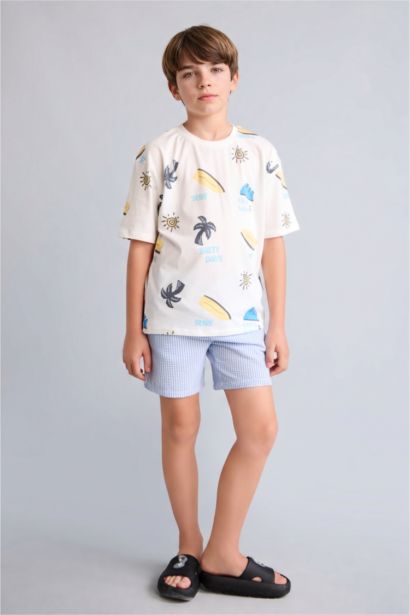 Boy Regular Fit Printed Swim Shorts