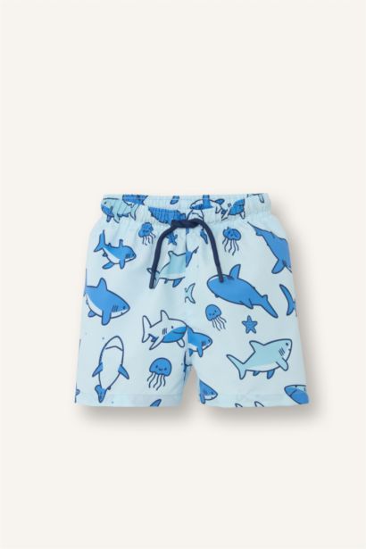 Baby Boy Regular Fit Printed Swim Shorts