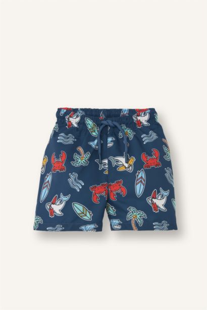 Baby Boy Regular Fit Printed Swim Shorts