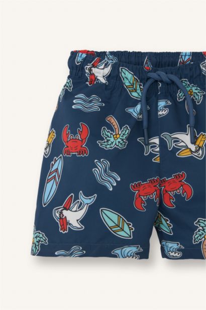 Baby Boy Regular Fit Printed Swim Shorts