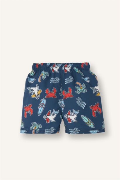 Baby Boy Regular Fit Printed Swim Shorts