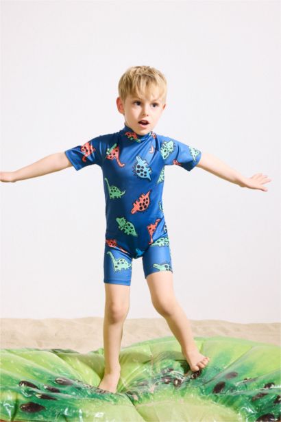 Baby Boy Slim Fit Printed Swimsuit