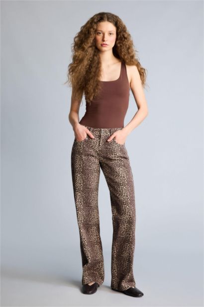 Wıde Leg Normal Bel Gabardin Pantolon