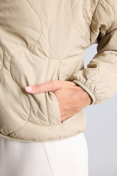 Oversize College Collar Zippered Quilted Lightweight Puffer Jacket
