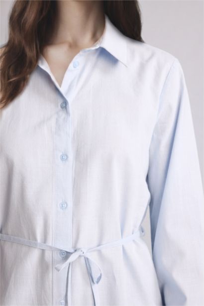 Regular Fit Flamlı Pamuk Tunik