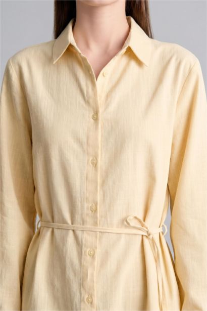 Regular Fit Flamlı Pamuk Tunik
