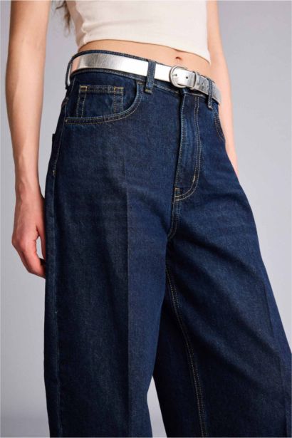 Barrel Fıt Yüksek Bel Bilek Boy Jean Pantolon