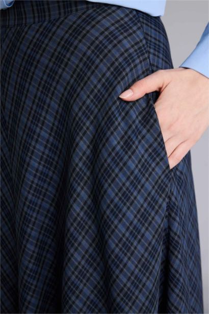 A-Line Plaid Maxi Skirt