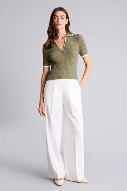 Regular Fit Polo Collar Pullover