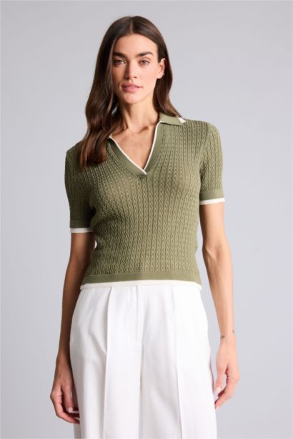 Regular Fit Polo Collar Pullover