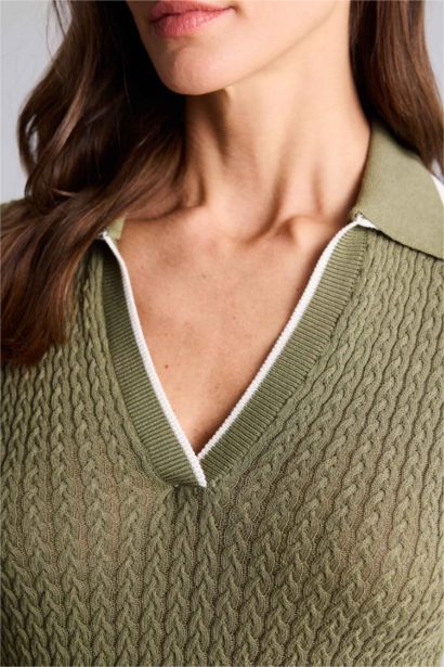 Regular Fit Polo Collar Pullover