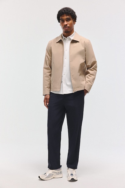 Water-Repellent Slim Fit Zip-Up Jacket