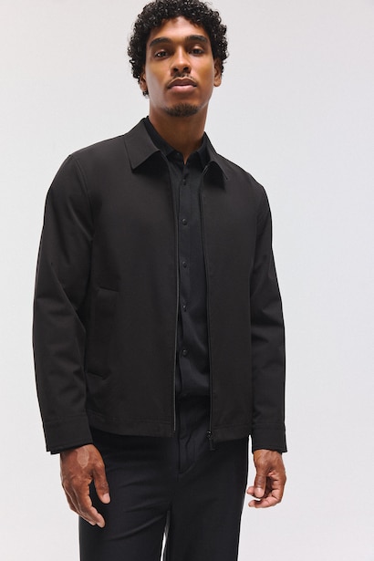 Water-Repellent Slim Fit Zip-Up Jacket