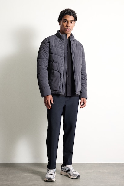 Slim Fit Dik Yaka Kapitone Mont