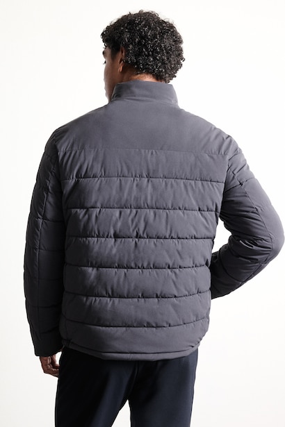 Slim Fit Dik Yaka Kapitone Mont