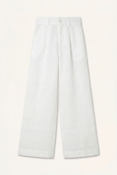 %100 Keten Wıde Leg Pantolon Kız Çocuk