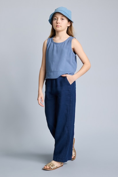 Wide Leg Linen Trousers