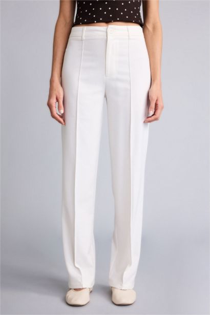 Wide Leg Regular Hem Trousers