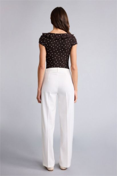 Wide Leg Regular Hem Trousers