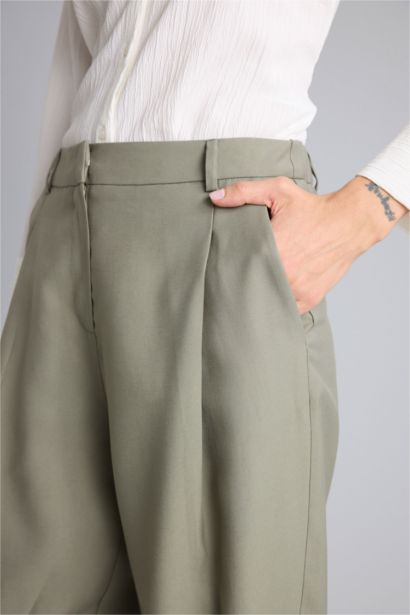 Straıght Fıt Fermuarlı Normal Bel Modal Pantolon