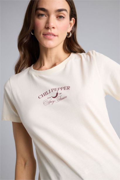 Трикотажная футболка с принтом