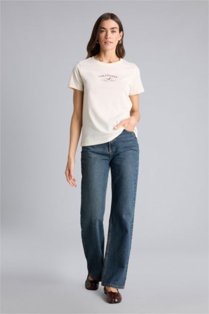 Трикотажная футболка с принтом