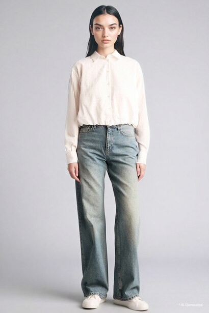 Oversize Fit Cotton Long Sleeve Shirt