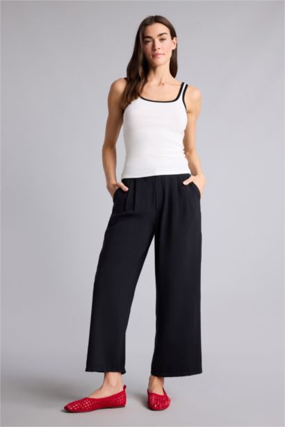 Wıde Leg Tencel Pantolon