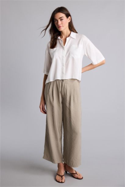 Normal Bel Wıde Leg Pantolon