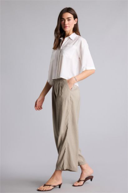 Normal Bel Wıde Leg Pantolon