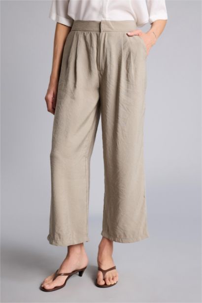 Normal Bel Wıde Leg Pantolon