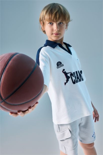 Boy 100% Cotton Oversize Printed Polo T-Shirt