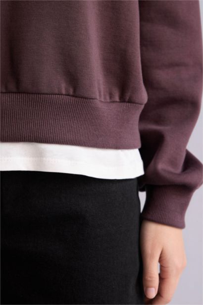 Relax Fit Slogan Long Sleeve Sweatshirt