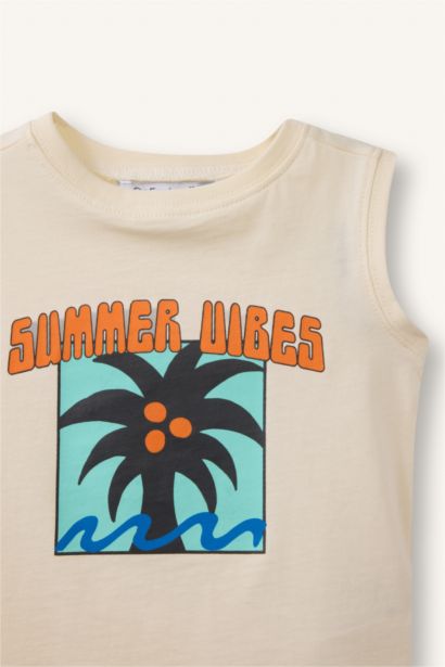 Baby Boy Regular Fit Flower Tank Top