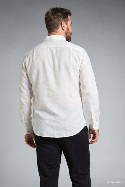 Plus Size Polo Collar Cotton Shirt